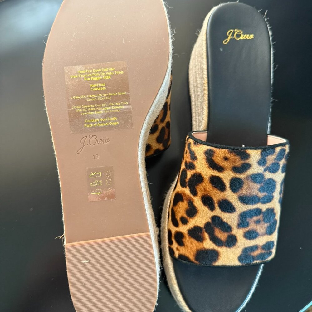 J CREW LEOPARD PRINT SLIDE